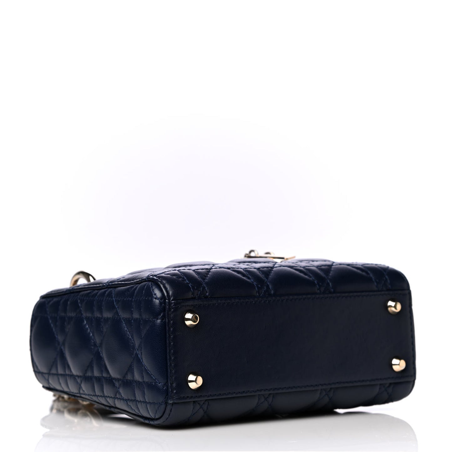 Lambskin Cannage Mini Lady Dior Navy Blue