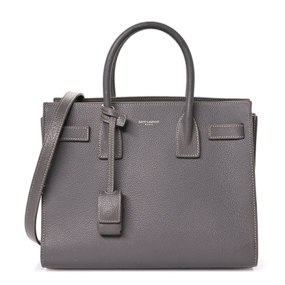 Saint Laurent Grained Calfskin Topstich Baby Sac De Jour Grey 1 of 15