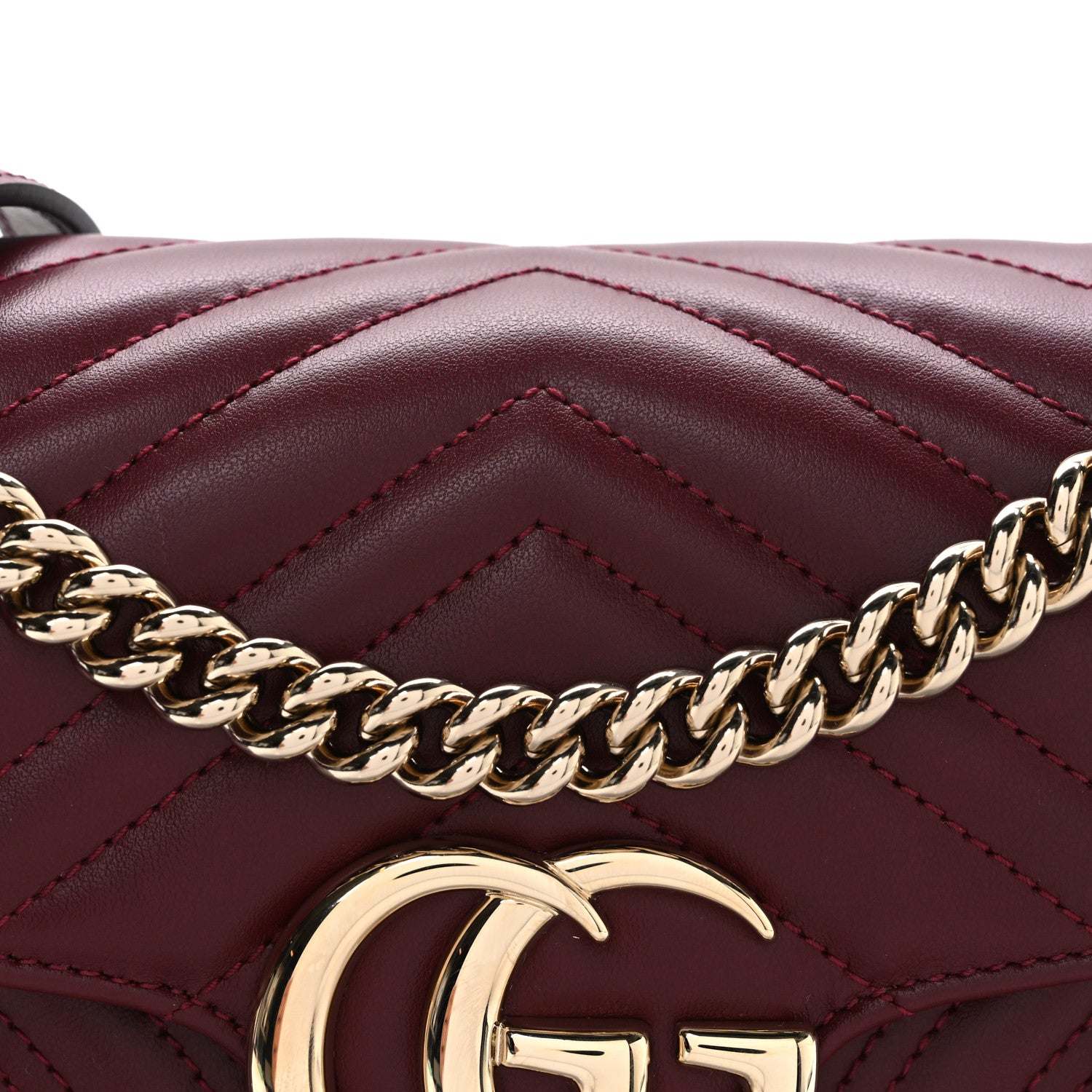 Gucci Calfskin Matelasse Medium GG Marmont Shoulder Bag Rosso Ancora Red 8 of 10