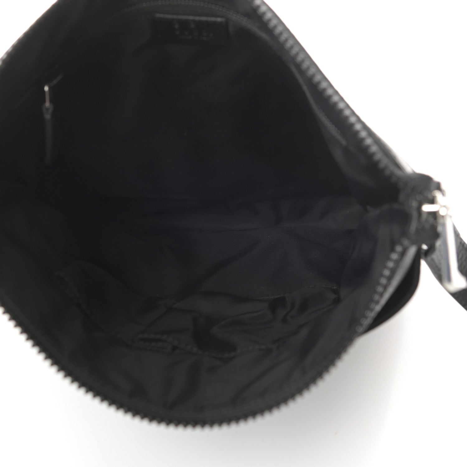 Gucci Nylon Monogram Dollar Calfskin Flat Messenger Bag Black 5 of 9