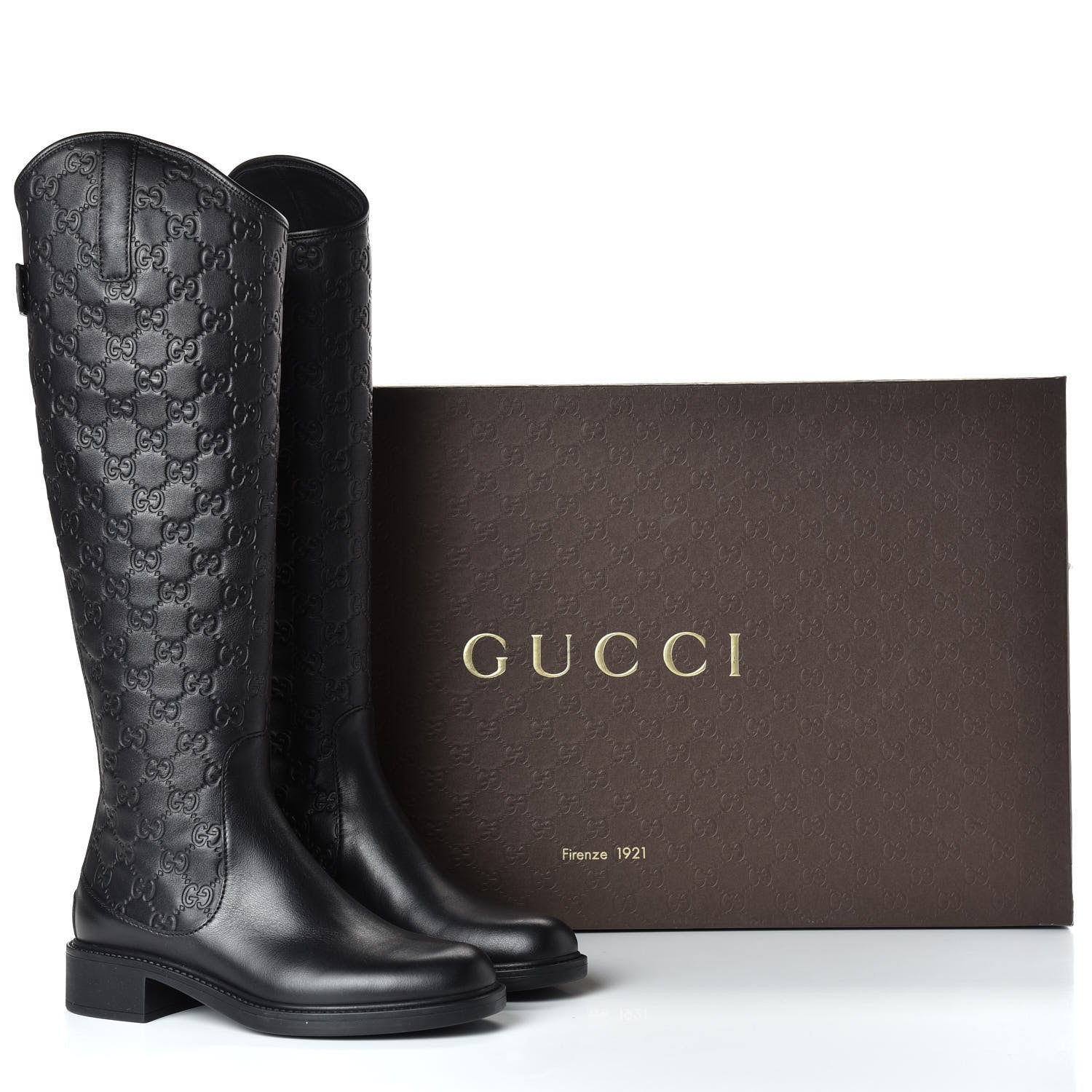 Gucci Guccissima Calfskin Miro Soft Knee High Riding Boots 36 Black 8 of 8