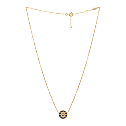 Christian Dior 18K Yellow Gold Diamond Lapis Lazuli Rose Des Vents Necklace 2 of 3