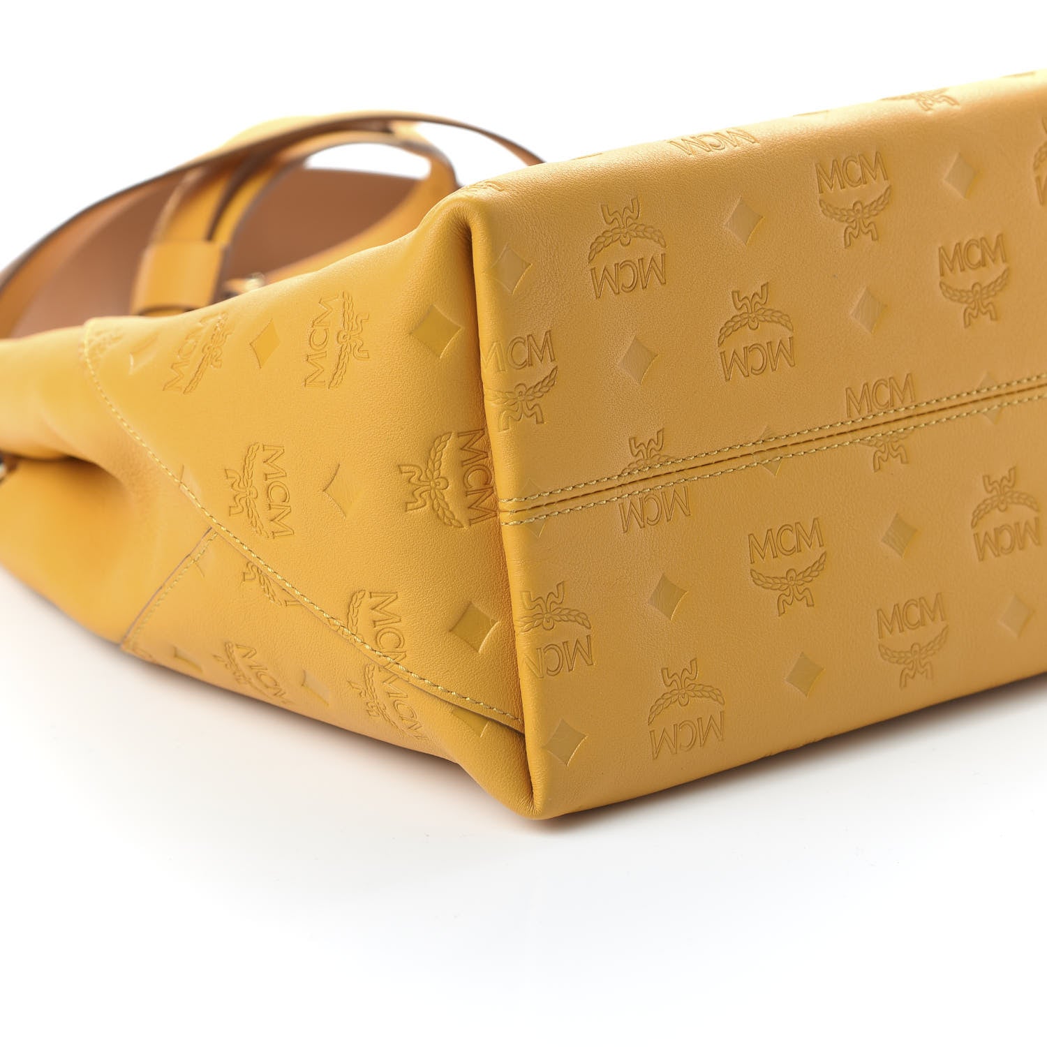 MCM Calfskin Ottomar Monogram Medium Klara Hobo Golden Mango 6 of 9