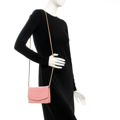 Chanel Caviar Timeless CC Wallet On Chain WOC Pink 2 of 8