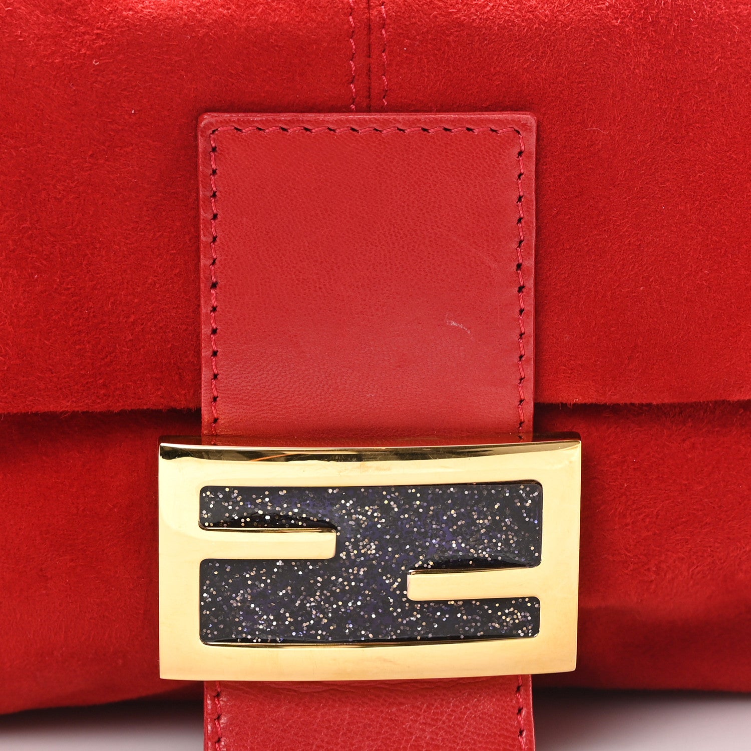 Fendi Suede Baguette Red 7 of 10