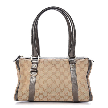 Gucci Monogram Small Abbey Boston Metallic Brown 1 of 19