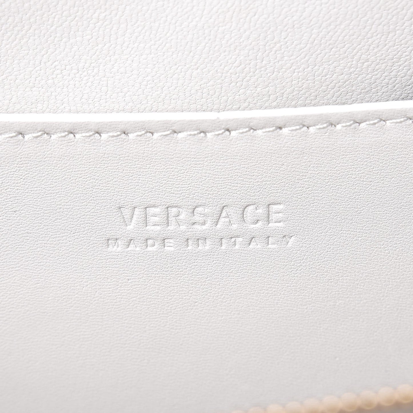 Calfskin Studded Large DV One Satchel White