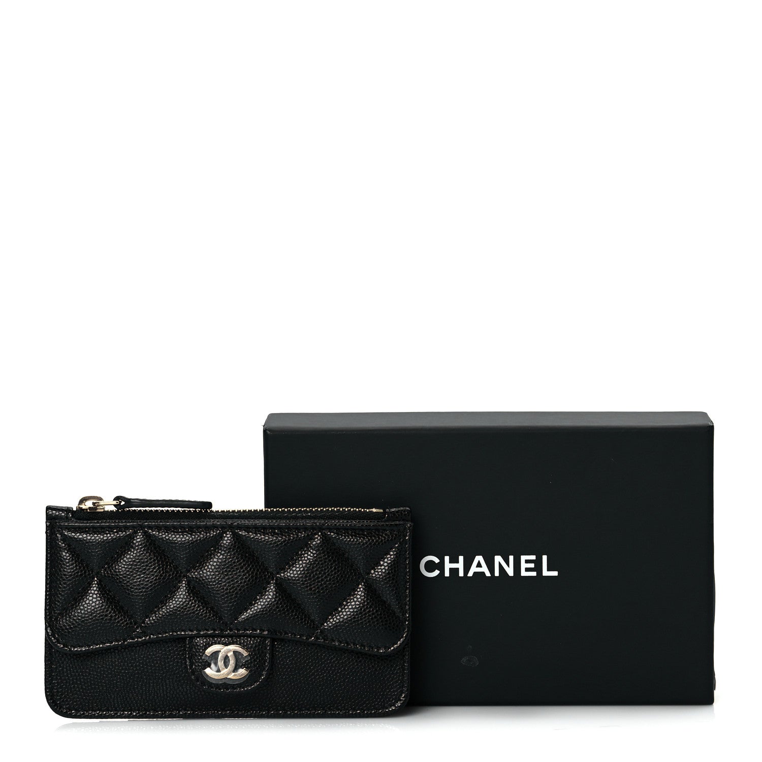 Chanel Caviar Quilted Flap Zip Card Holder Black 9 of 9