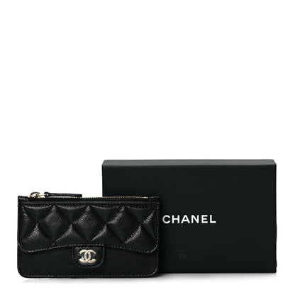 Chanel Caviar Quilted Flap Zip Card Holder Black 9 of 9