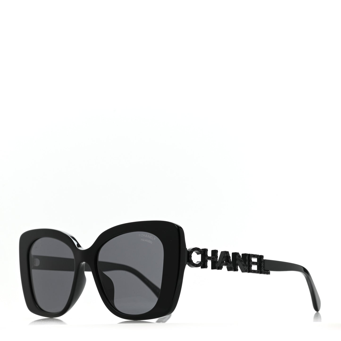 Acetate Strass Square Sunglasses 5422 Black