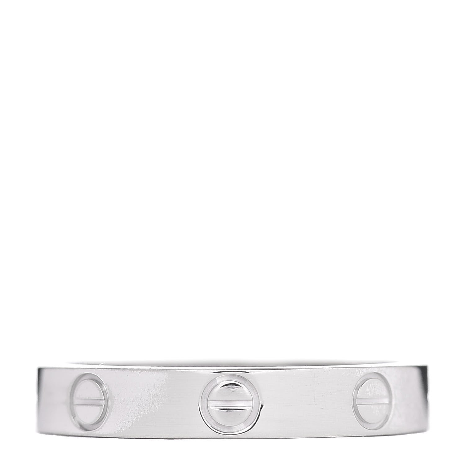 Cartier 18K White Gold 3.5mm LOVE Wedding Band Ring 56 7.5 3 of 4