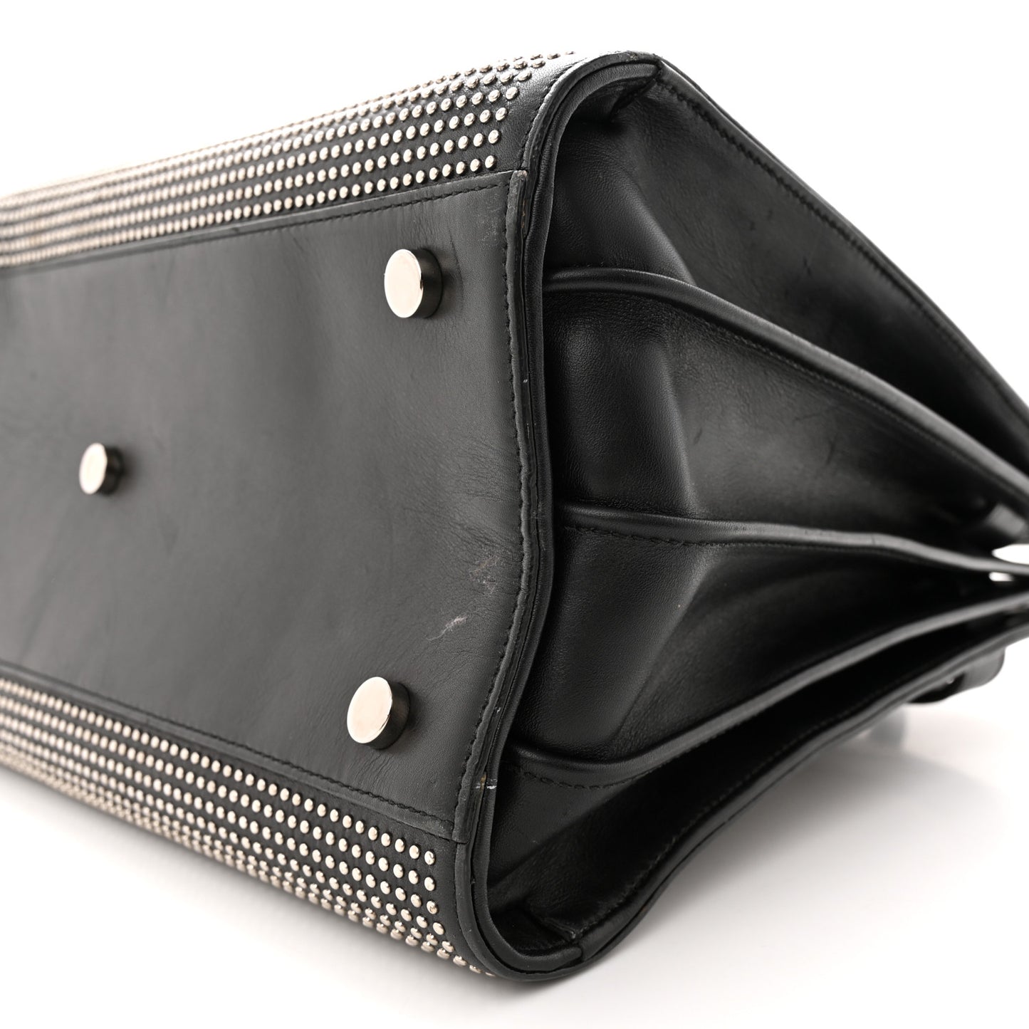 Calfskin Studded Small Sac De Jour Black
