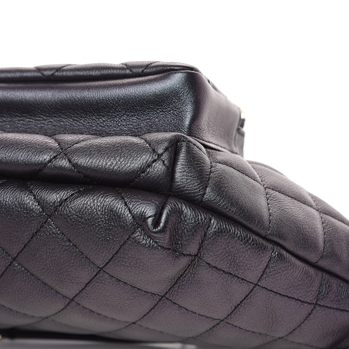 Iridescent Calfskin Quilted All About Waist Belt Bag Black