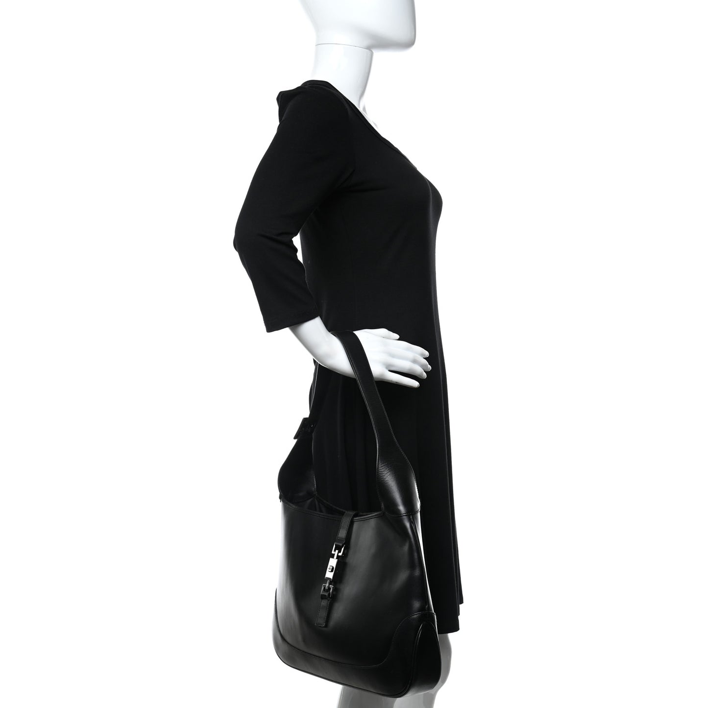 Calfskin Jackie O Hobo Black
