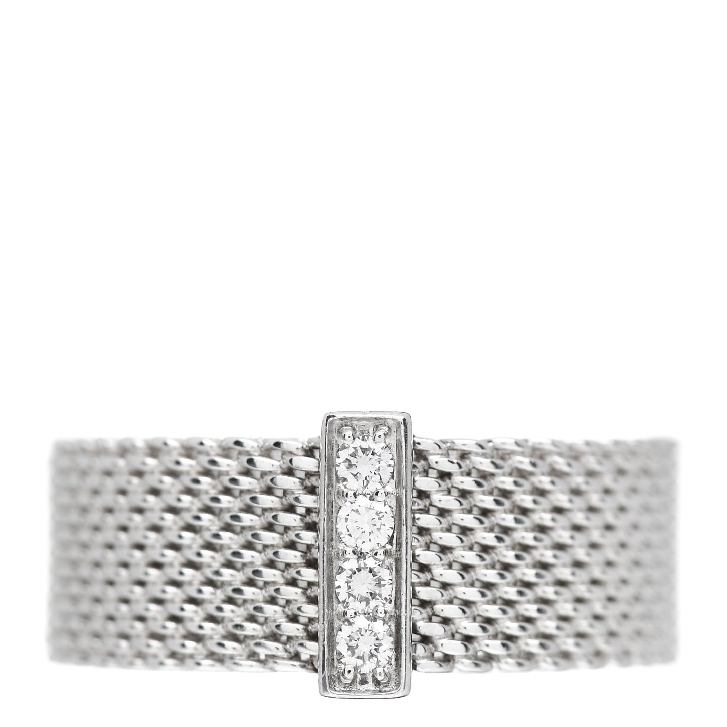 Sterling Silver Diamond Somerset Mesh Ring 49 5