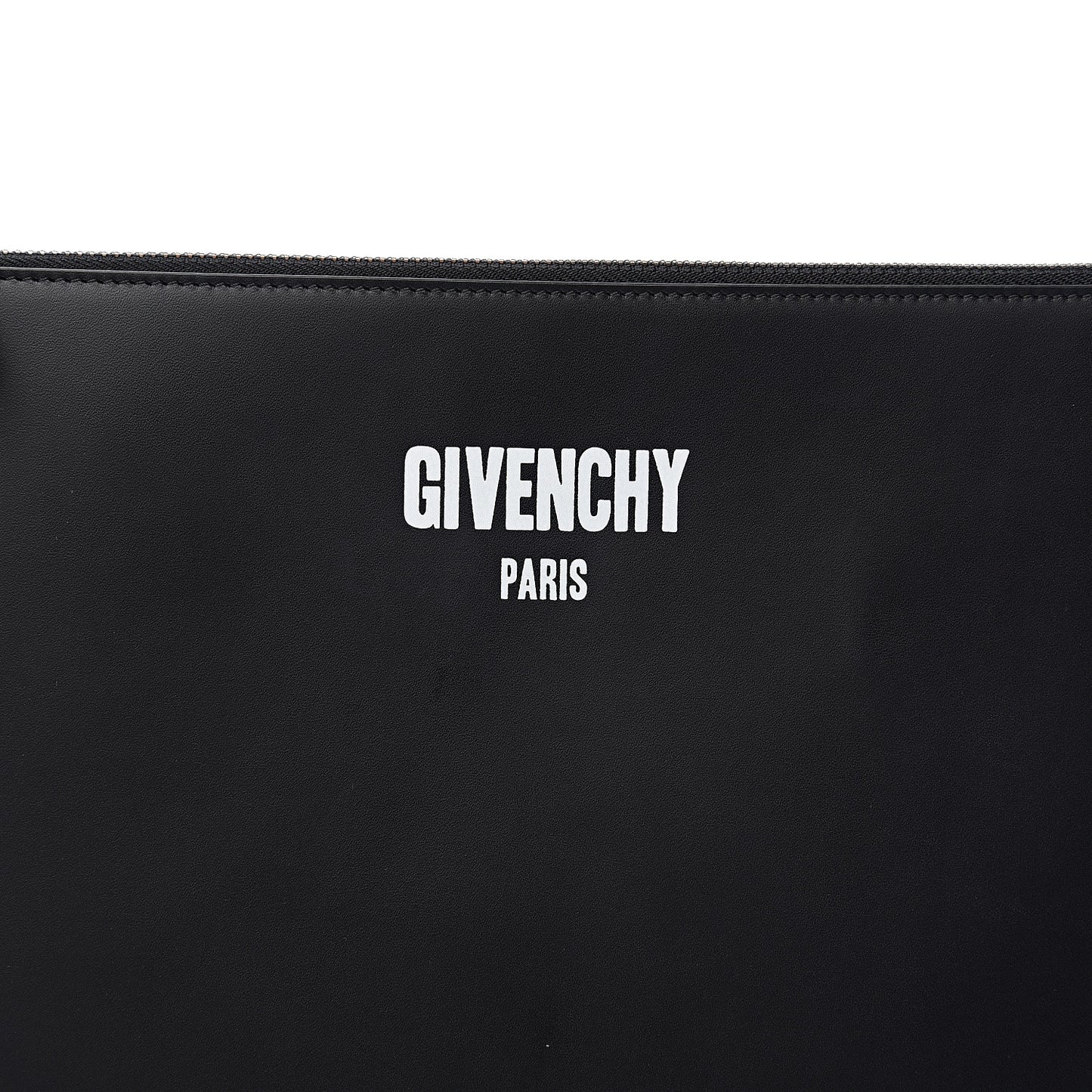 Calfskin Logo Pouch Black