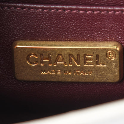 Chanel Lizard Chevron Small Boy Flap White Gold 8 of 11
