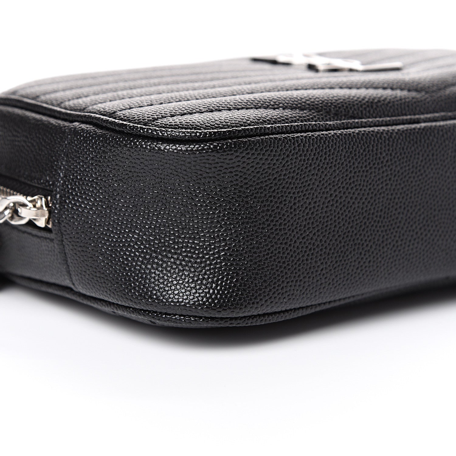 Saint Laurent Grain De Poudre Matelasse Monogram Mini Lou Camera Bag Black 8 of 11
