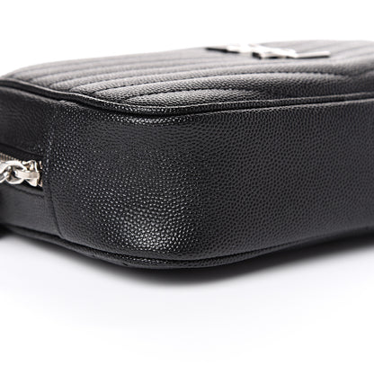 Saint Laurent Grain De Poudre Matelasse Monogram Mini Lou Camera Bag Black 8 of 11