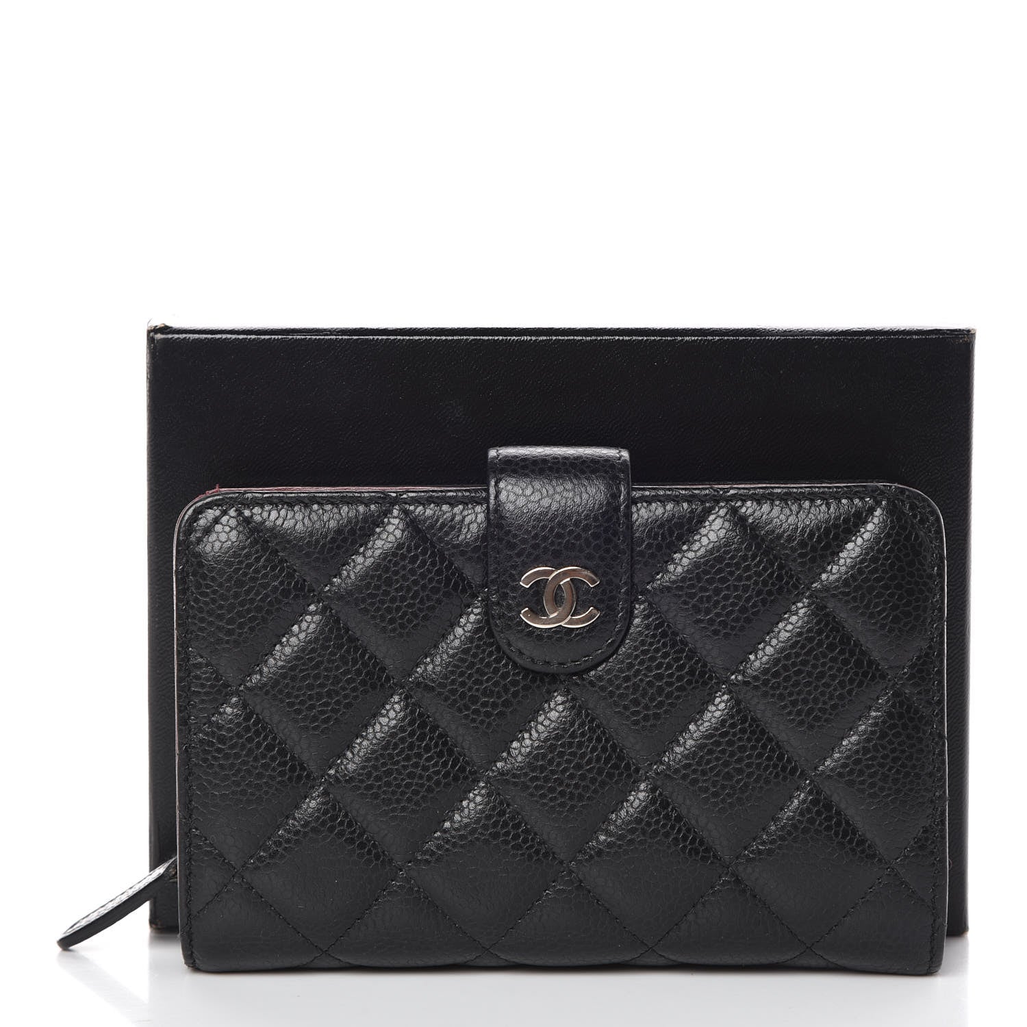 Chanel Caviar Quilted Zipped Pocket Wallet Black 10 of 10