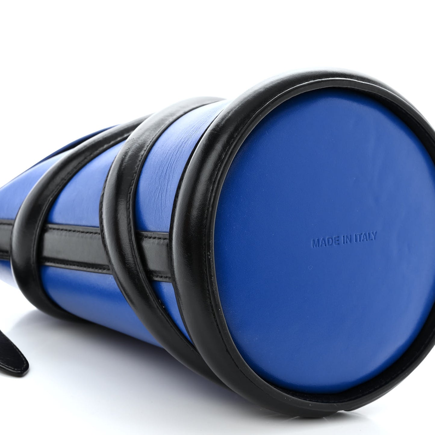 Calfskin The Curve Small Shoulder Bag Electric Blue Black