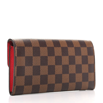 Louis Vuitton Damier Ebene Emilie Wallet Red 3 of 6