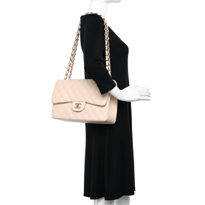 Chanel Caviar Quilted Jumbo Double Flap Light Beige 2 of 11
