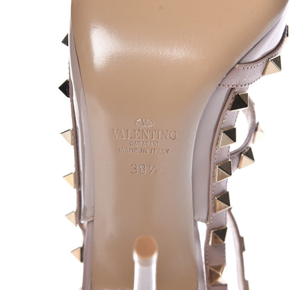Valentino Garavani Patent Rockstud Ankle Strap Pumps 38.5 Poudre 6 of 9