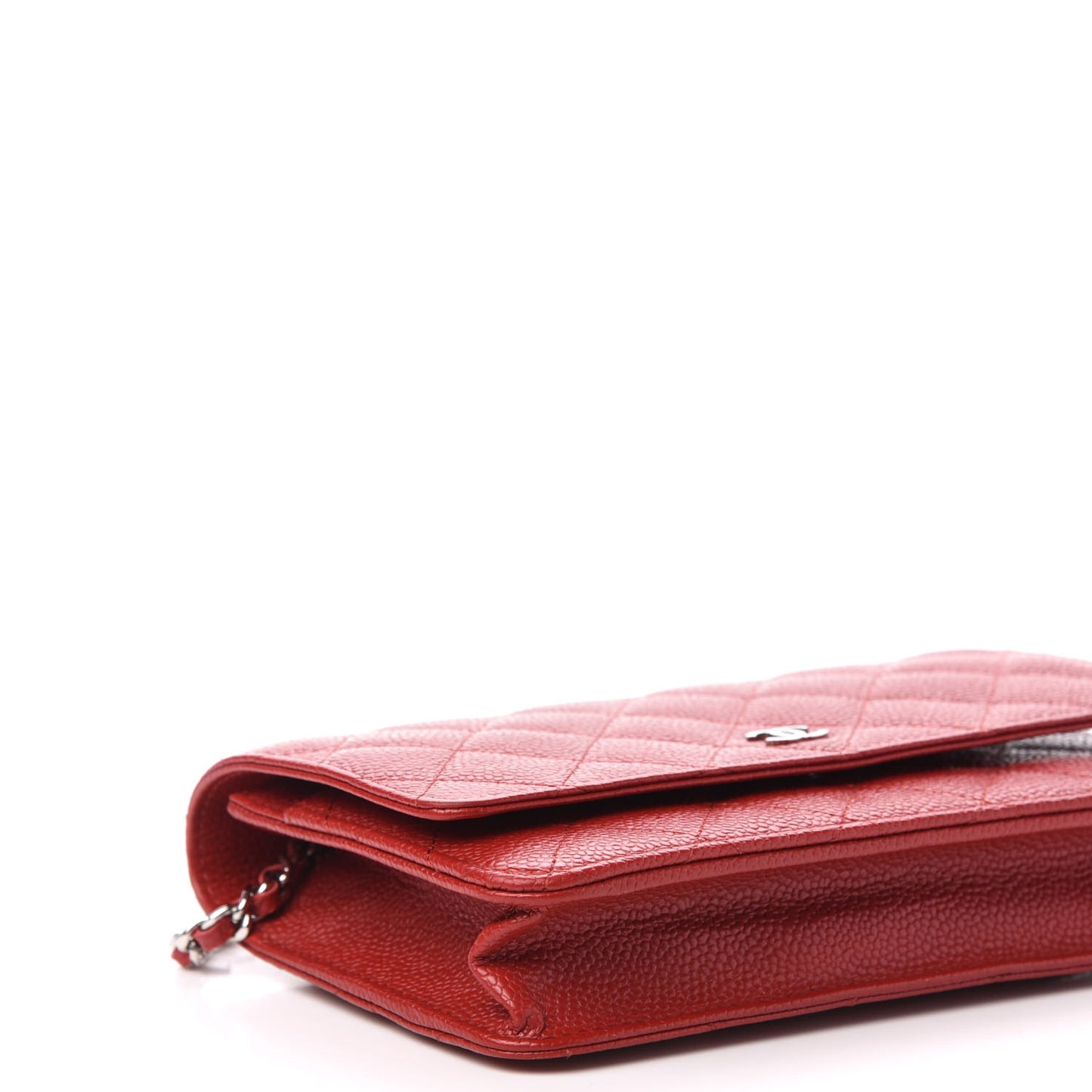 Caviar Quilted Wallet on Chain WOC Red