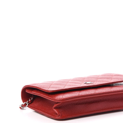 Chanel Caviar Quilted Wallet on Chain WOC Red 9 of 12