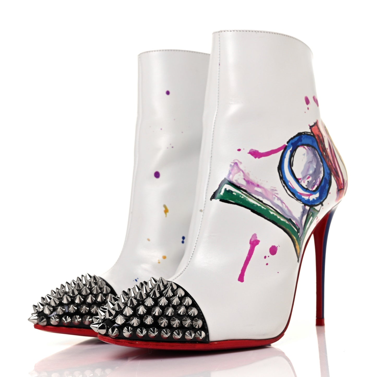 Calfskin Patent Love Is A Boot 100 Booties 36.5 White