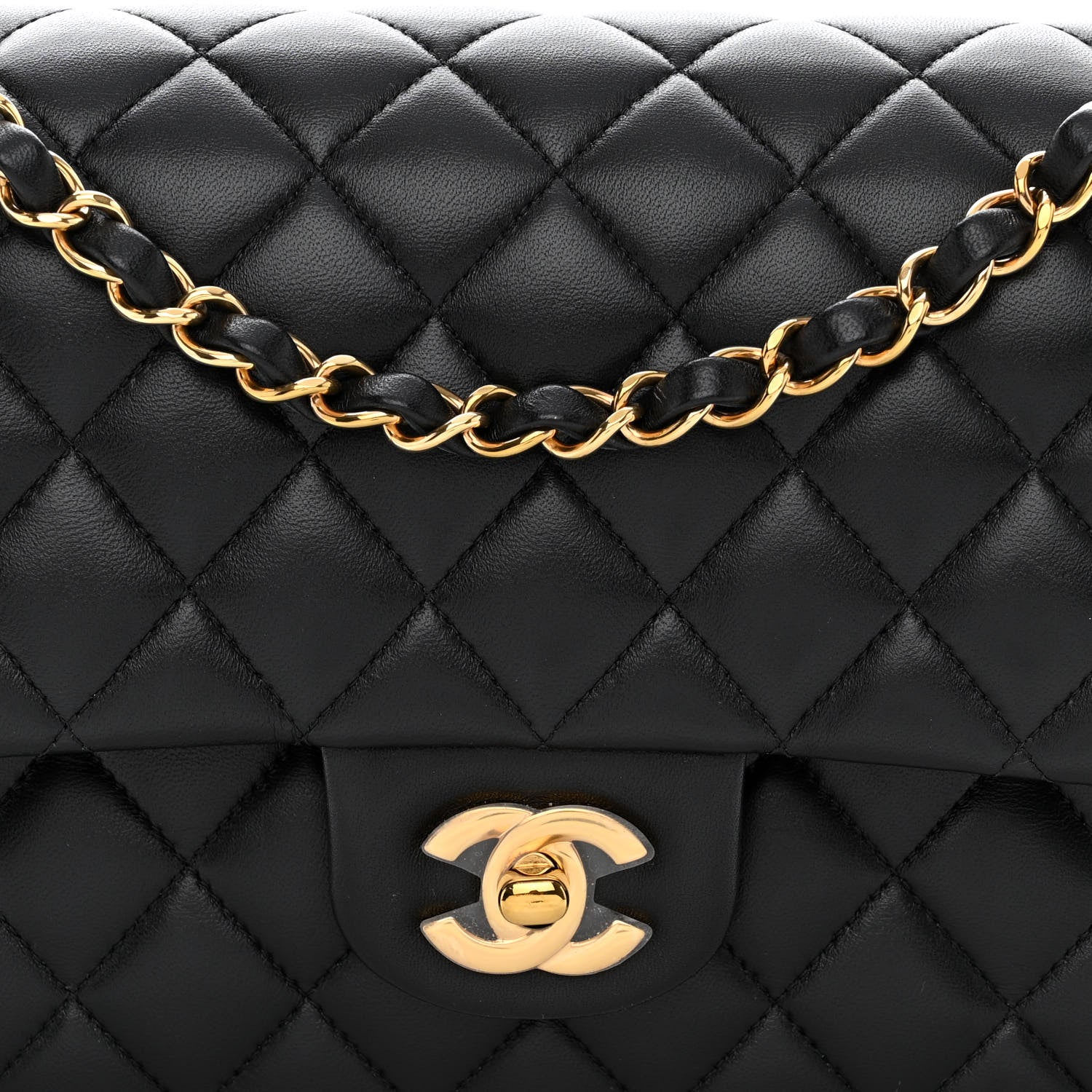 Chanel Lambskin Quilted Medium Double Flap Black 8 of 11