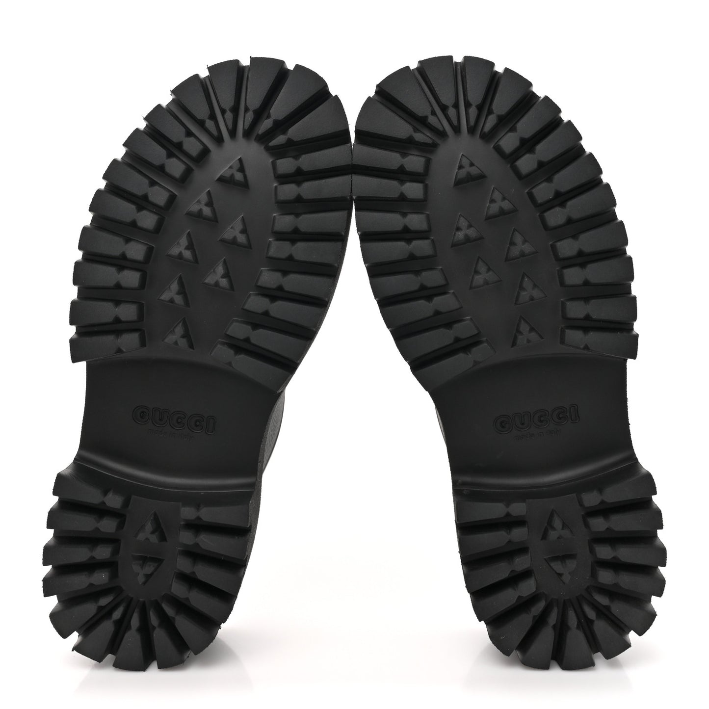 Rubber GG Monogram Perforated Elea Platform 55mm Lug Sole Sandals 40 Black
