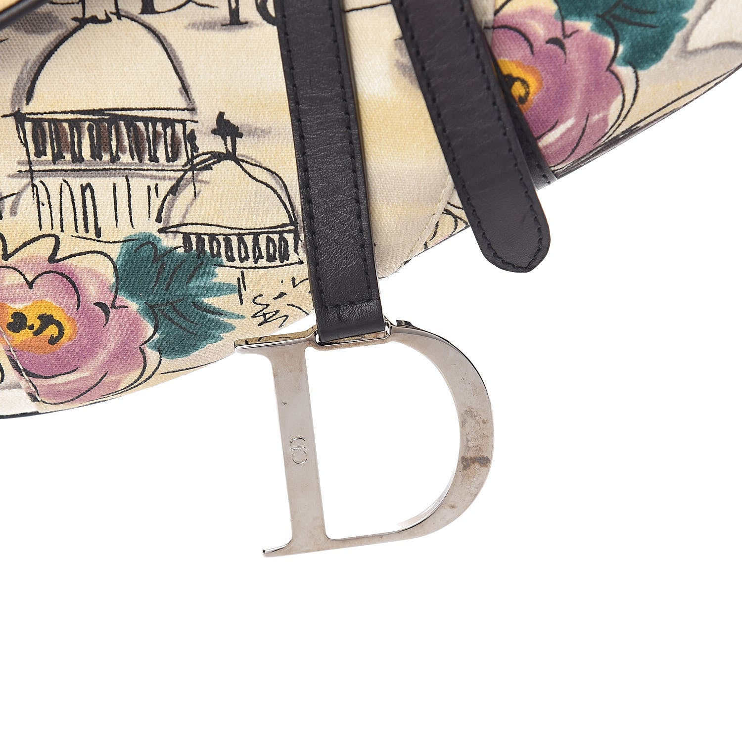 Christian Dior Canvas Paris 50s Saddle Bag Multicolor 8 of 13