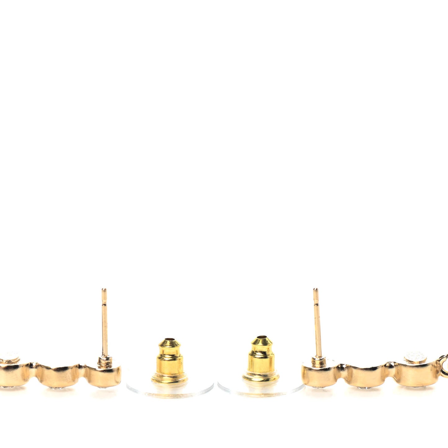 Crystal CC Drop Earrings Gold