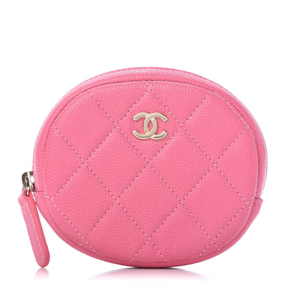 Chanel Caviar Quilted Zip Around Classic Coin Purse Pink 1 of 10