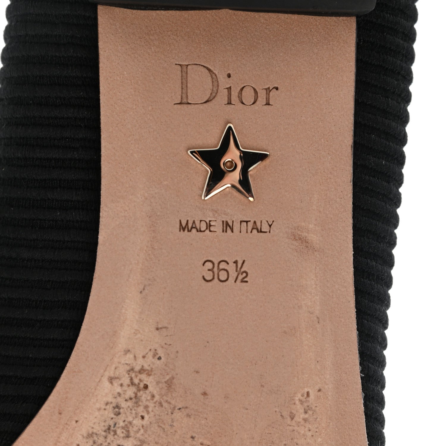 Christian Dior Fabric Ribbon Embroidered J'Adior Ballet Flats 36.5 Black 8 of 10