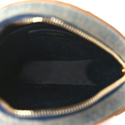 Saint Laurent Denim Quilted Monogram Round Crossbody Bag Rodeo Blue 5 of 9