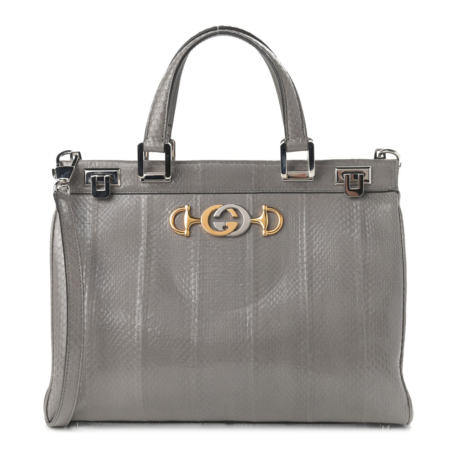 Elaphe Medium Zumi Top Handle Bag Dusty Grey