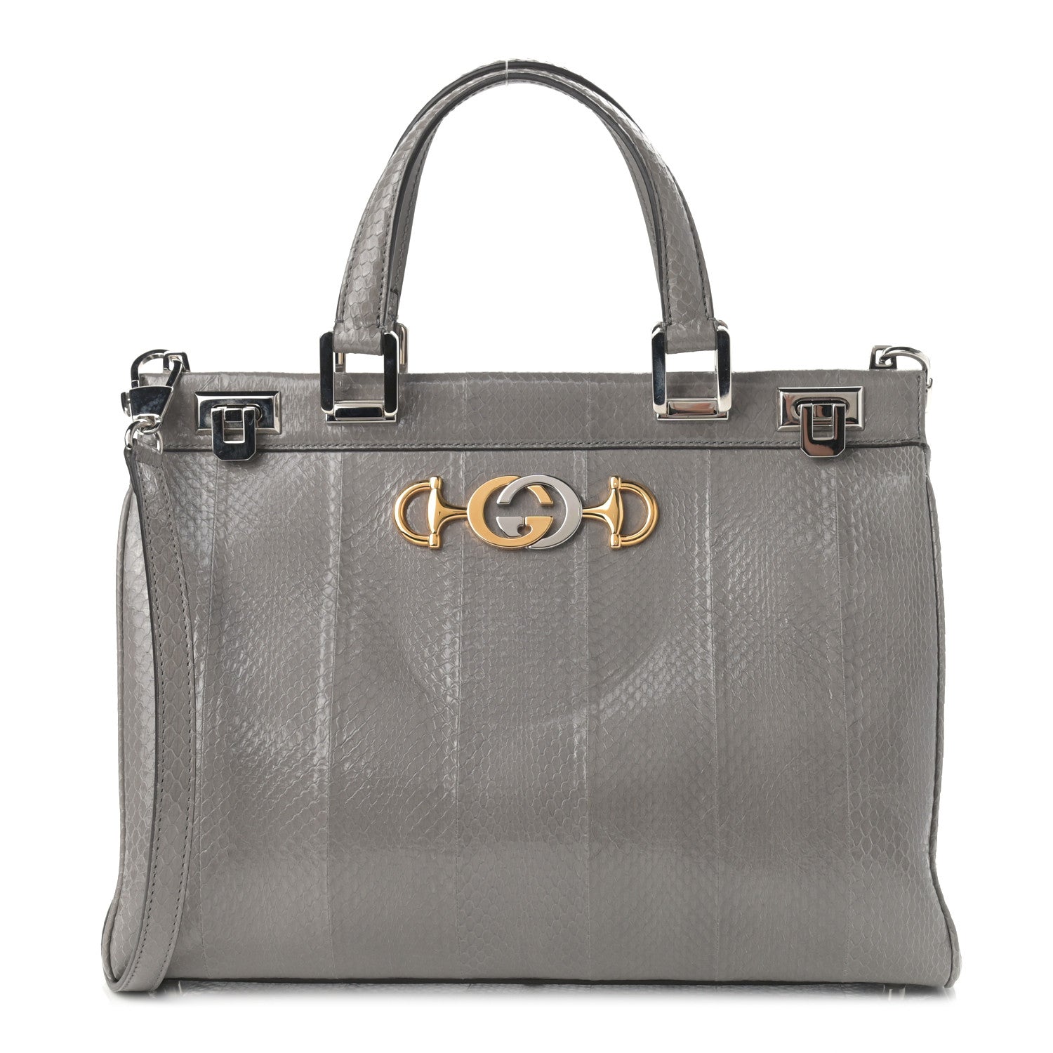 Gucci Elaphe Medium Zumi Top Handle Bag Dusty Grey 1 of 10