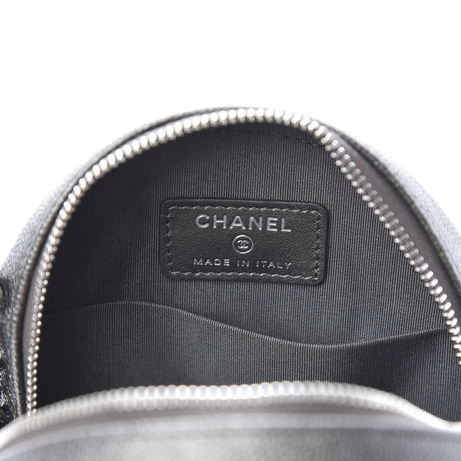 Chanel Metallic Caviar Quilted Round Filigree Crossbody Dark Silver 6 of 11