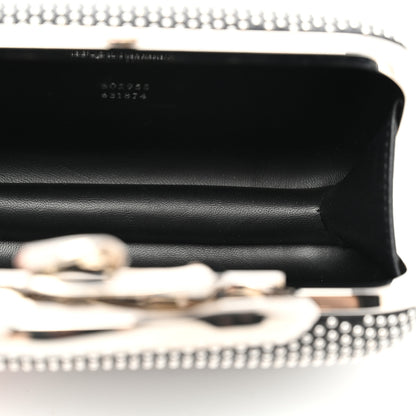 Alexander McQueen Calfskin Studded Skull Four Ring Knuckle Clutch Black 5 of 7