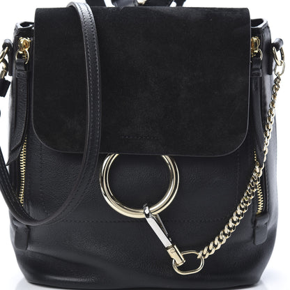 Chloe Suede Calfskin Medium Faye Backpack Black 7 of 14