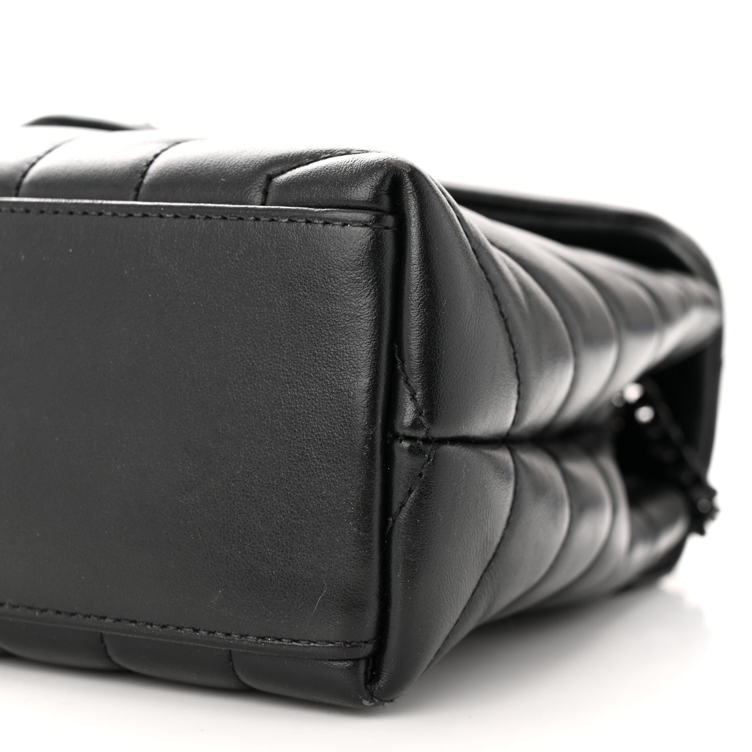 Saint Laurent Calfskin Y Quilted Monogram Monochrome Small Loulou Chain Satchel Black 11 of 11