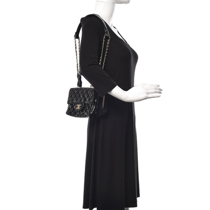 Chanel Patent Lace Mini Kiss Lock Double Bag Black 3 of 13
