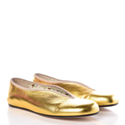 Gucci Metallic Nappa Patent Hannelore Detachable Platform Sandals 36.5 Gold 8 of 11