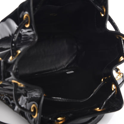 Chanel Patent CC Drawstring Shoulder Bag Black 5 of 8