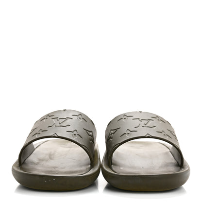 Louis Vuitton Rubber Monogram Embossed Sunbath Flat Mule 37 Kaki 3 of 9