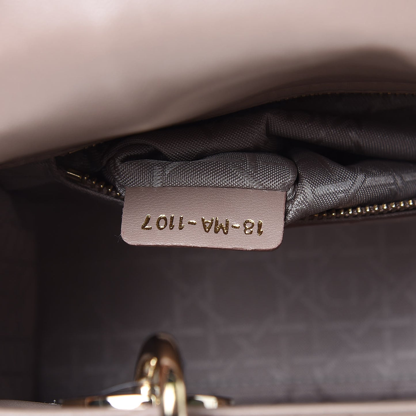 Lambskin Cannage Small Lucky Badges My Lady Dior Taupe