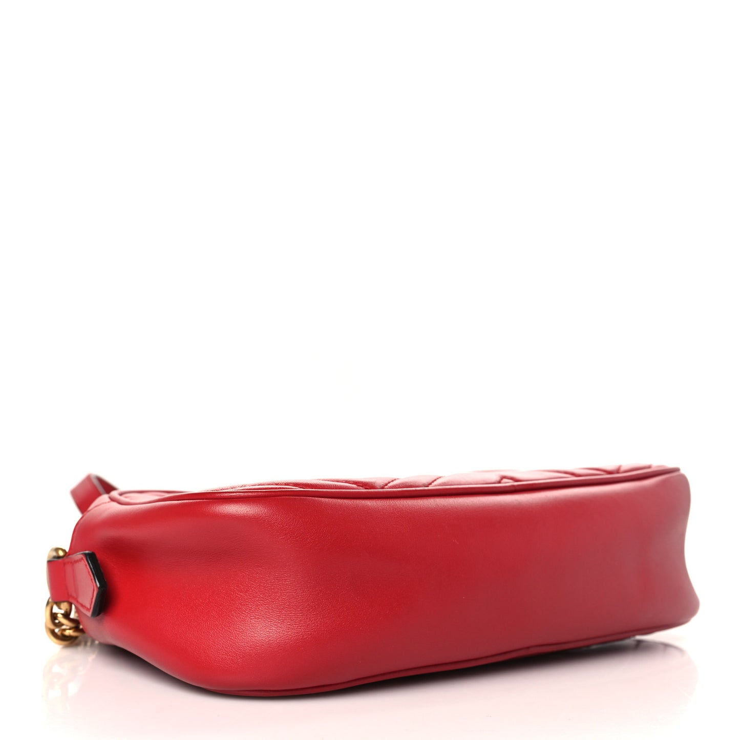 Calfskin Matelasse Small GG Marmont Chain Shoulder Bag Hibiscus Red